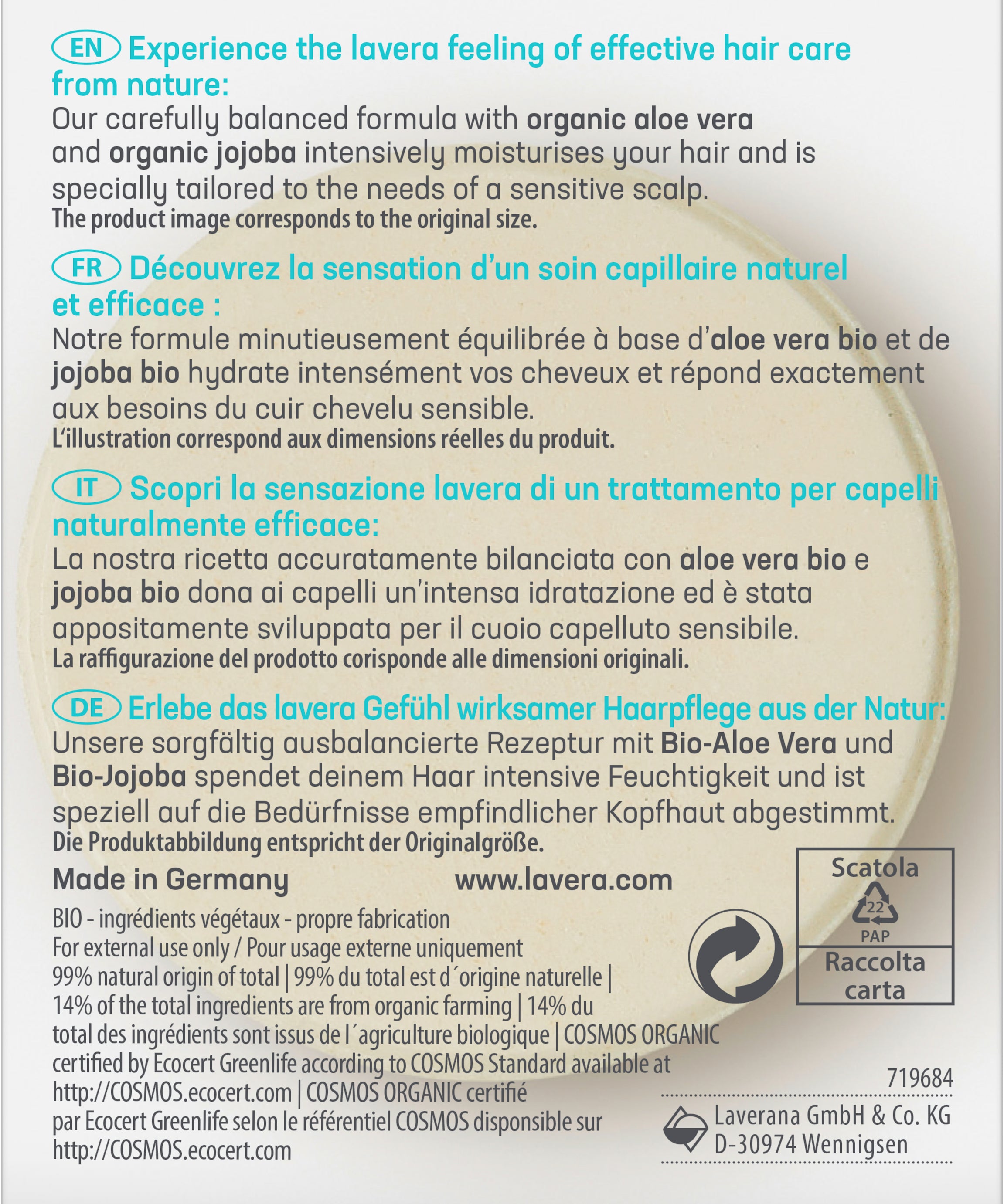 lavera Shampoo solido basis sensitive Idratazione & Cura (Data di scadenza 01.01.2026)