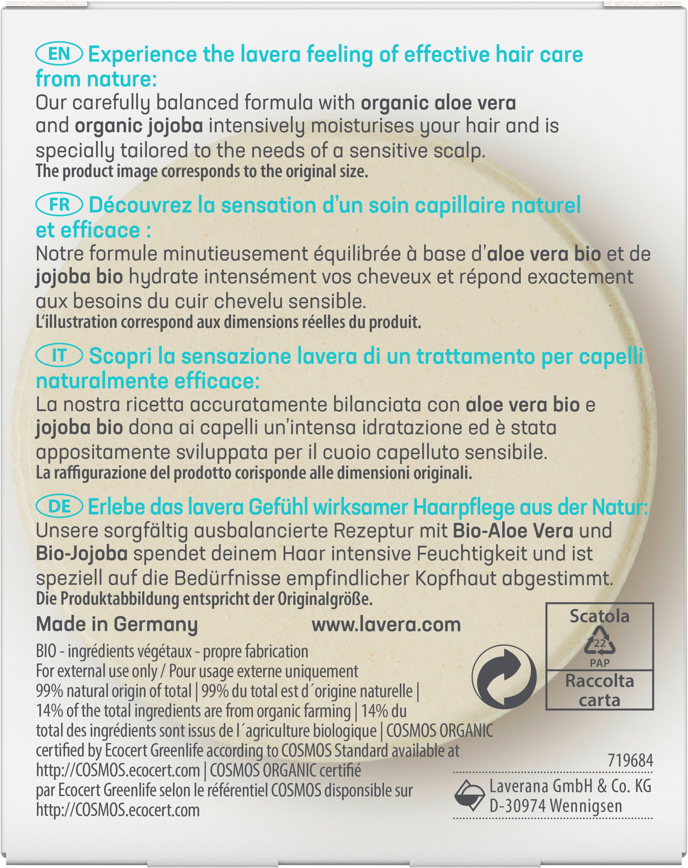 lavera Shampoo solido basis sensitive Idratazione & Cura (Data di scadenza 01.01.2026)