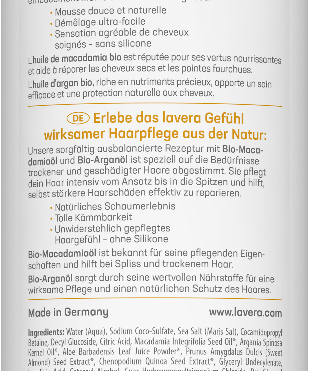 lavera Shampooing Soin Réparation & Soin profond