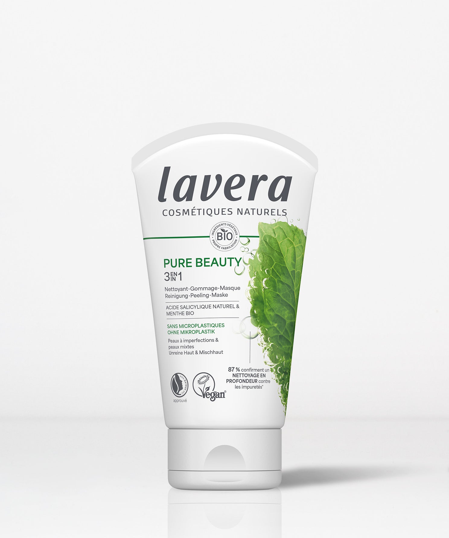 lavera Pure Beauty 3en1 Nettoyant Gommage Masque