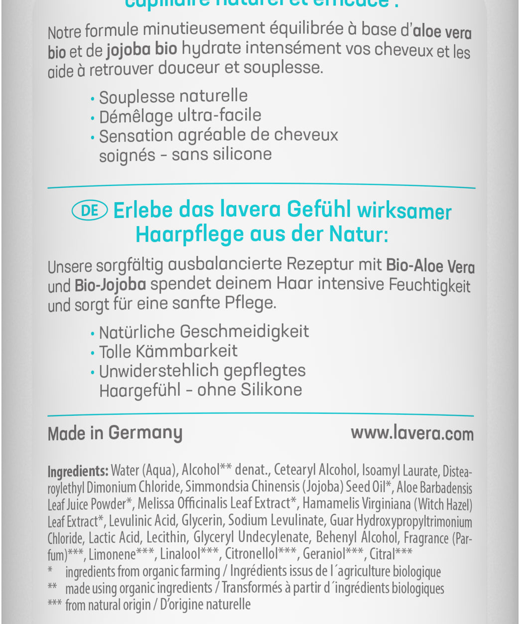 lavera basis sensitive Après-Shampooing Hydratation & Soin