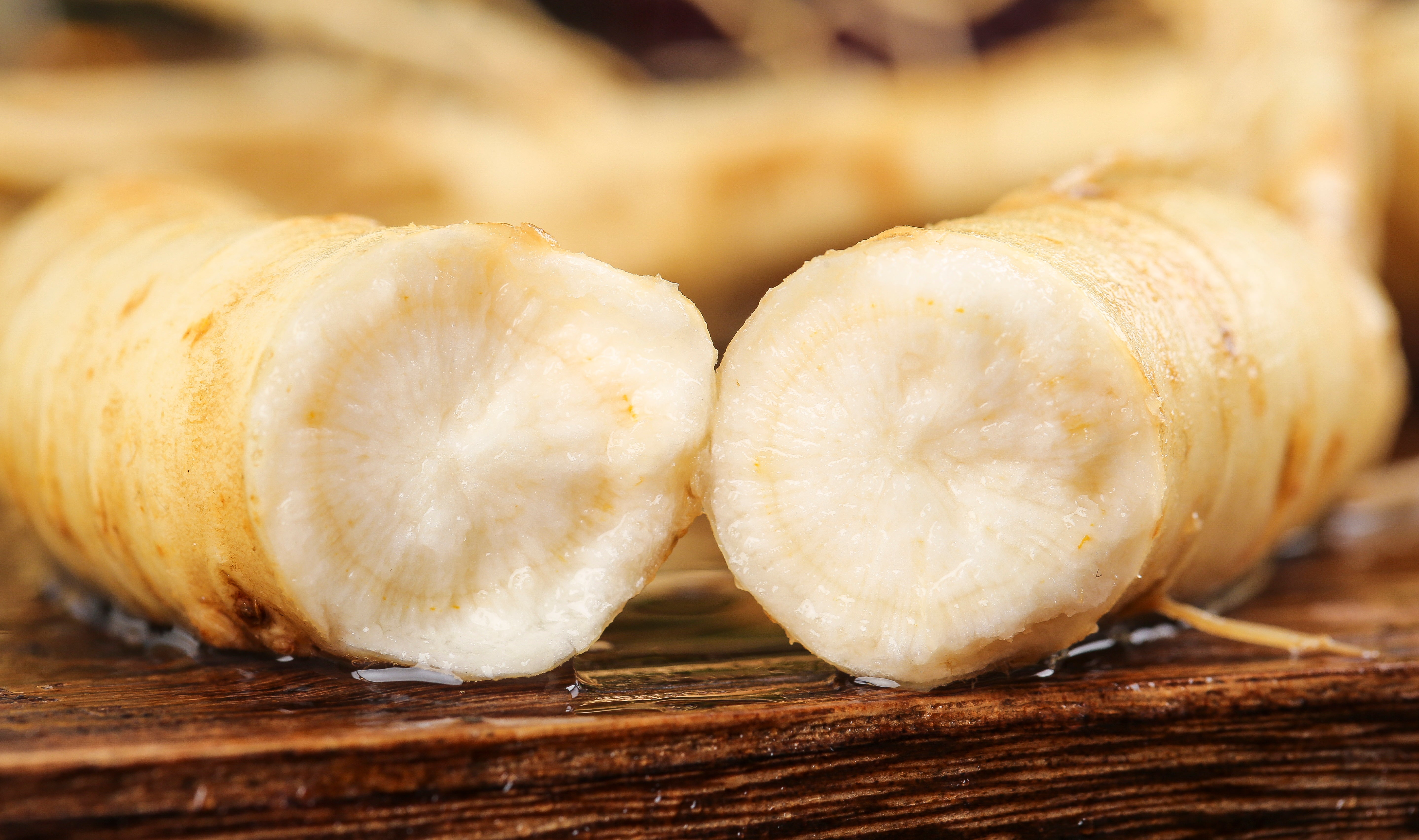 aufgebrochene Ginsengwurzel