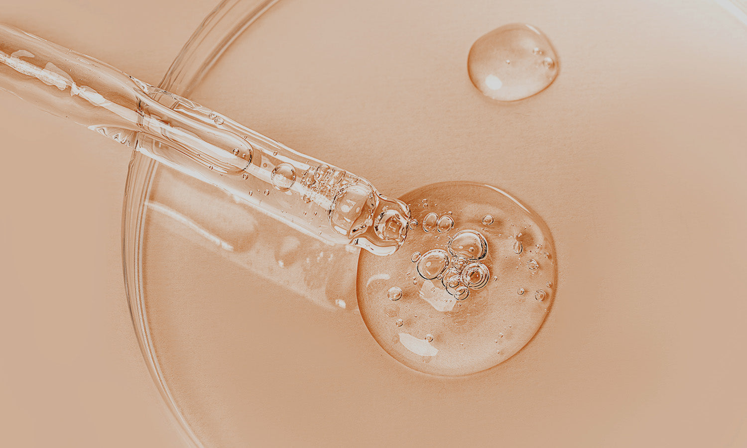 Pipetta liquido arancione capsula Petri