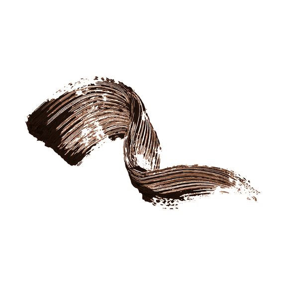 Tratto di mascara marrone come texture su sfondo bianco