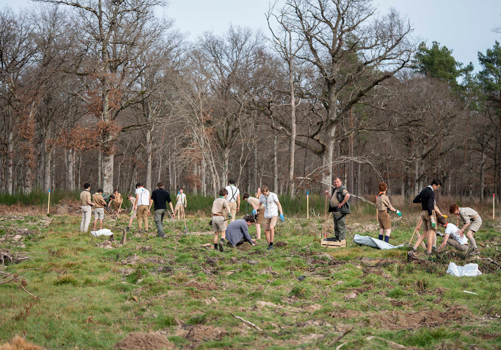 Progetto sostenibilità a Chambord con albero e partecipanti