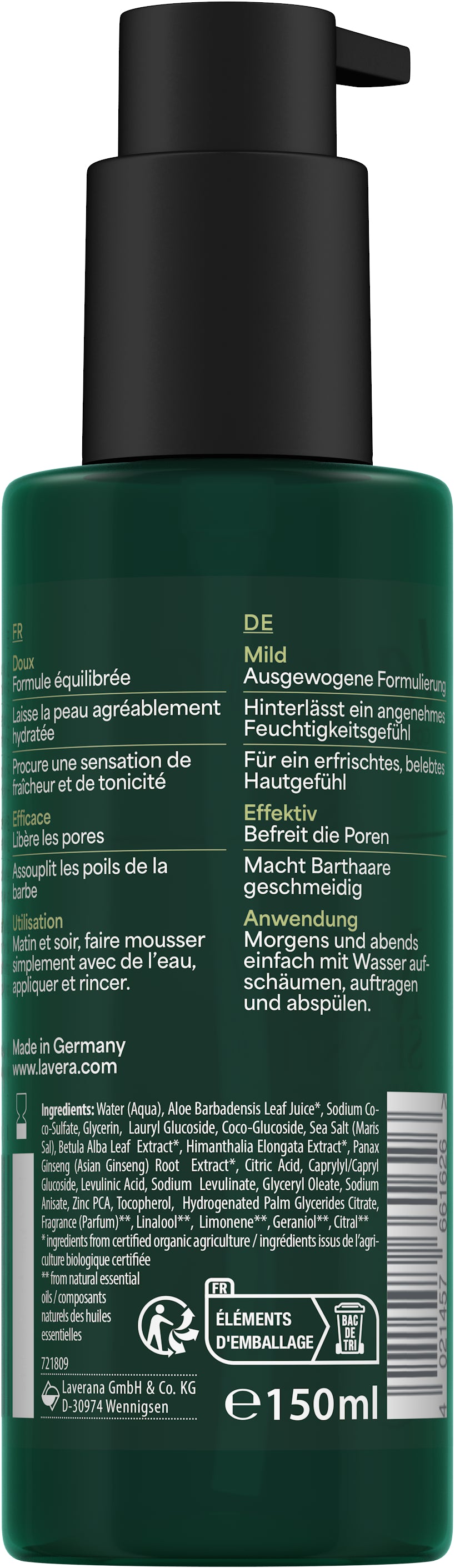 lavera Men sensitive 2in1 Gesichtswaschgel