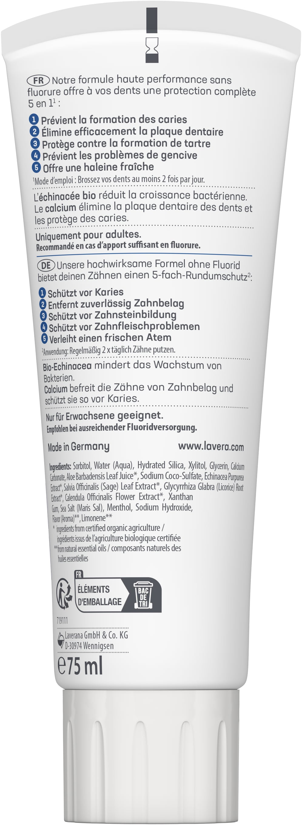 lavera Zahncreme Complete Care Fluoridfrei