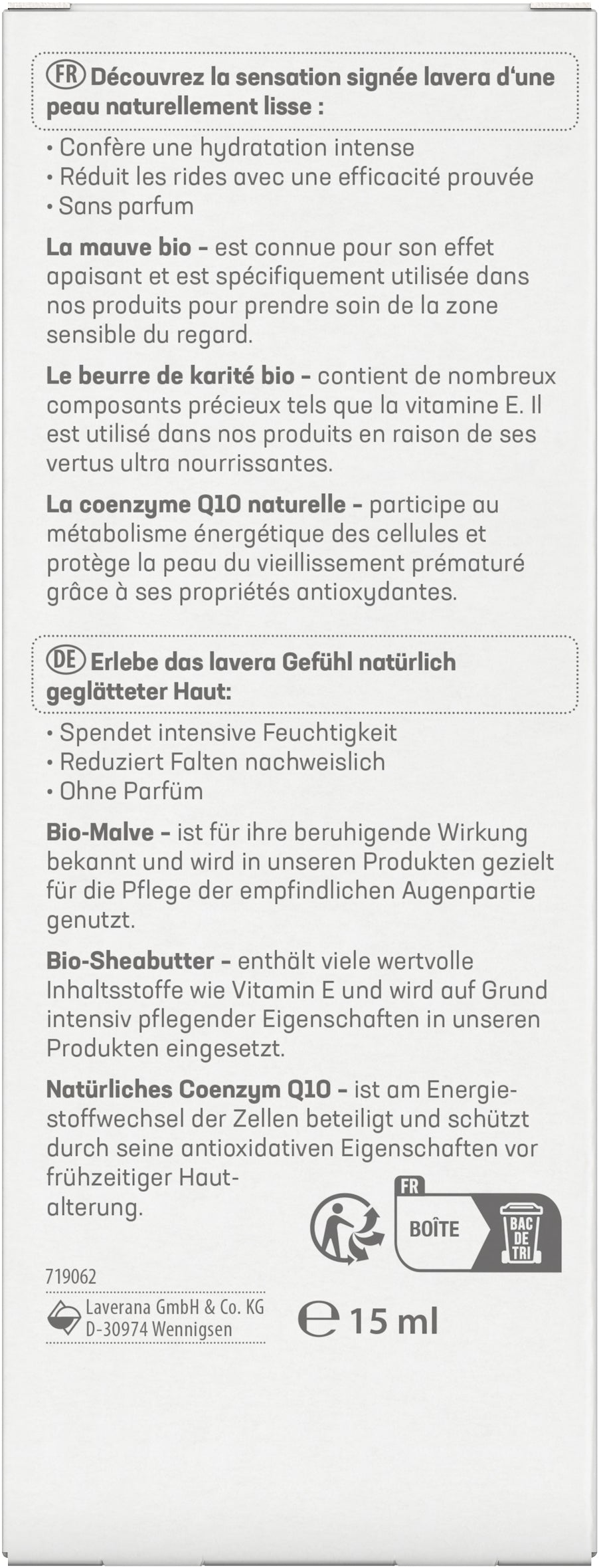 lavera basis sensitiv Anti-Falten Augencreme Q10