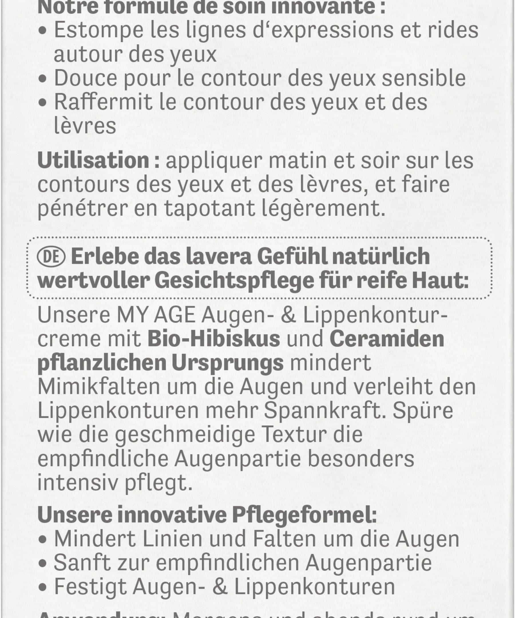 lavera MY AGE Augen- & Lippenkonturcreme