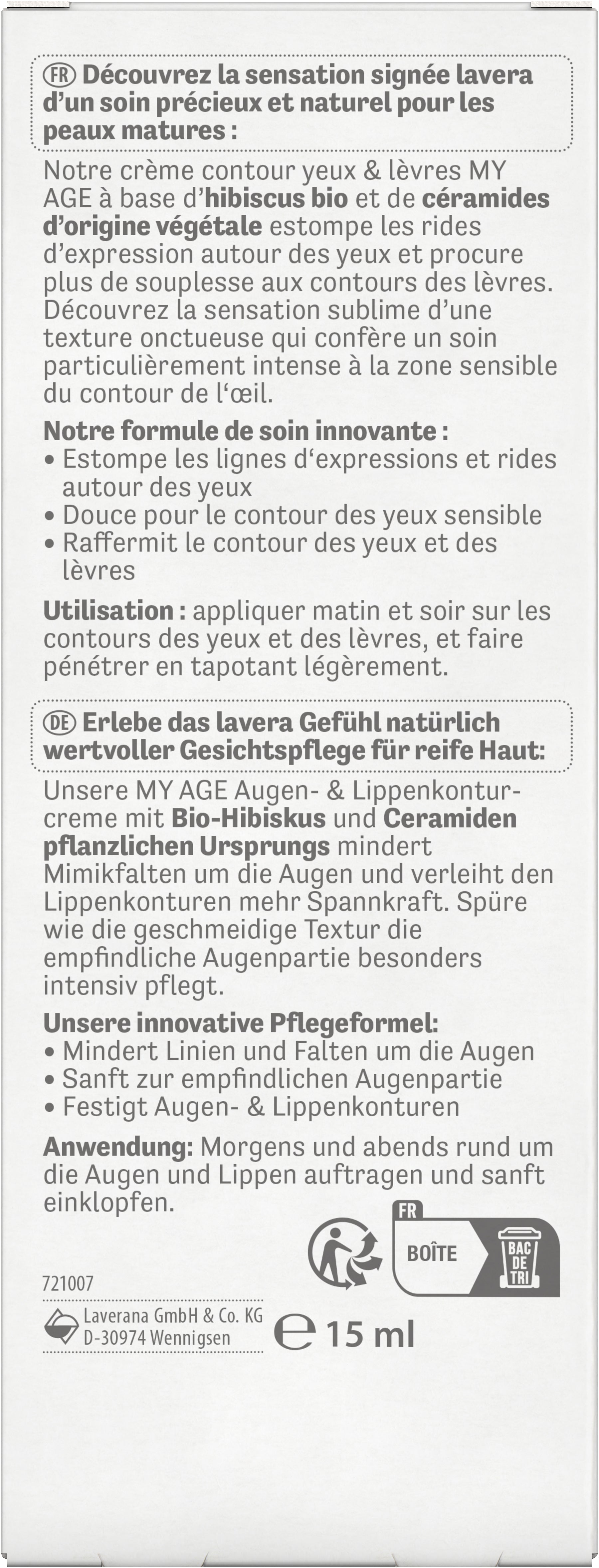 lavera MY AGE Augen- & Lippenkonturcreme